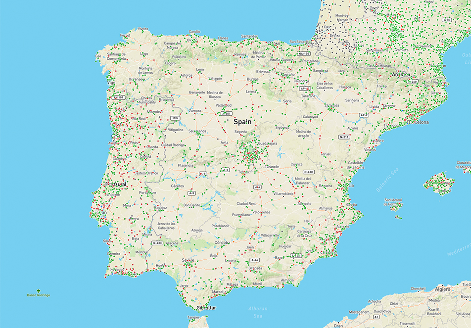 puntos de carga moto eléctrica en España